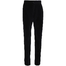 Black Cotton Casual Pants