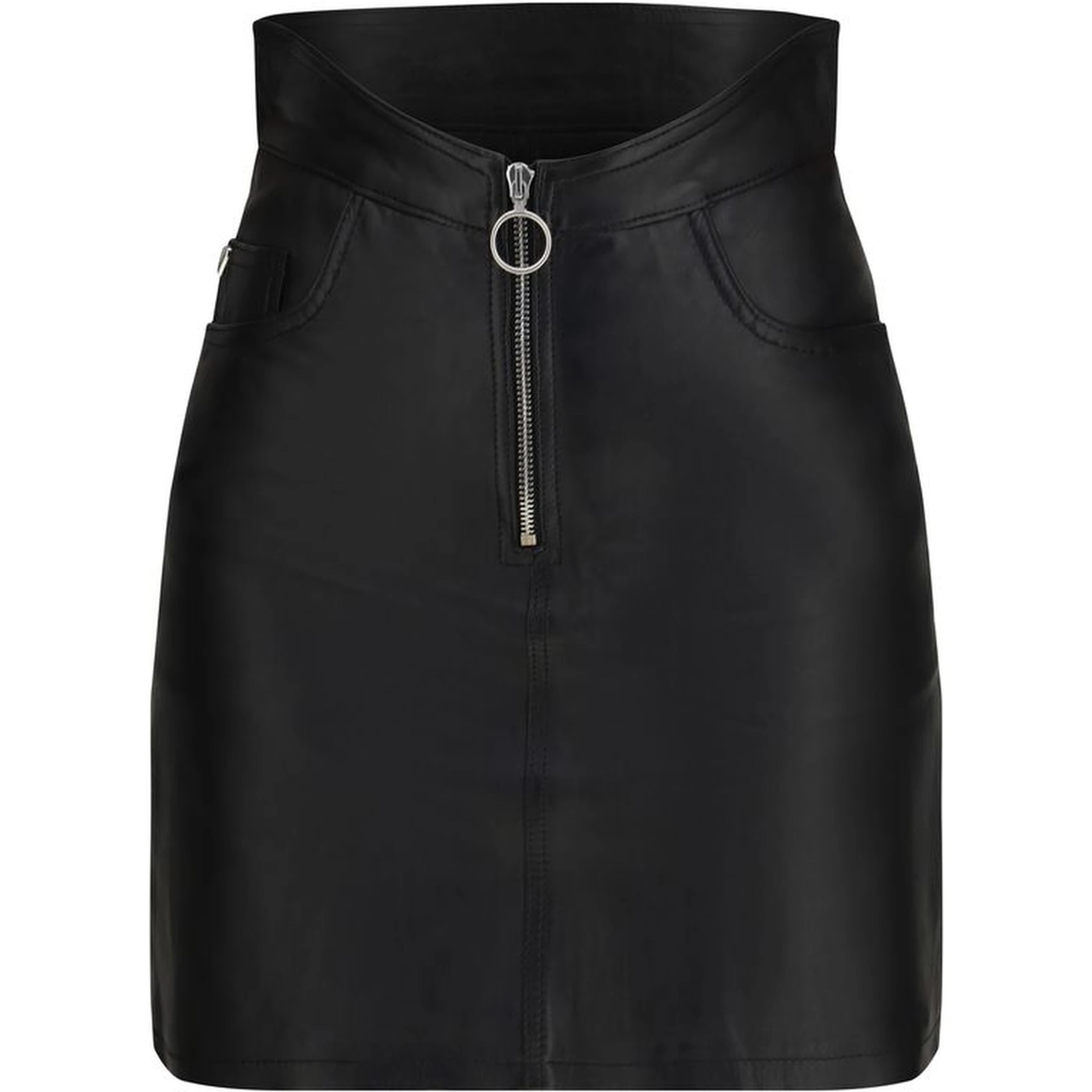 Black Lamb Leather Mini Skirt