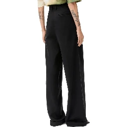 Black Cotton Casual Pants