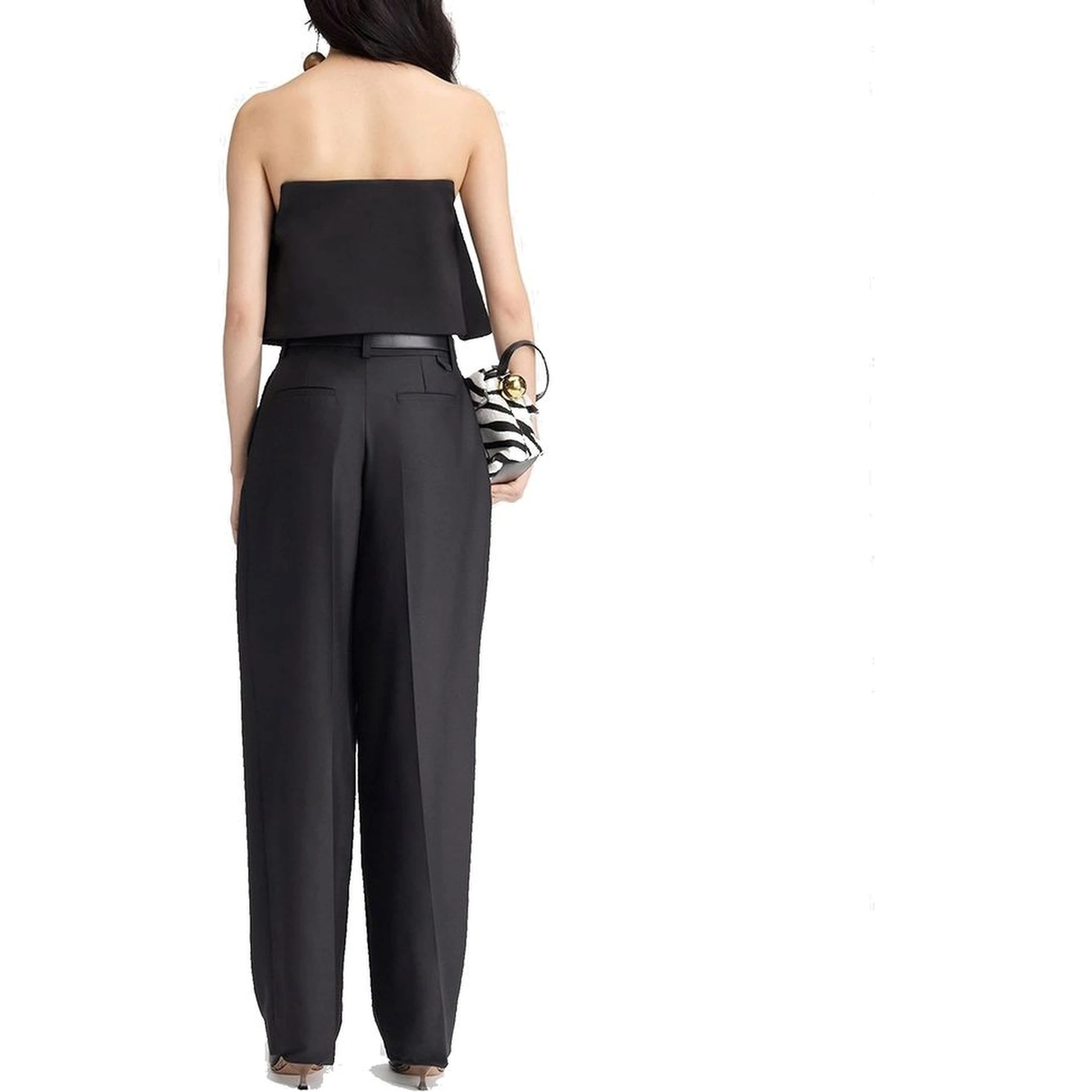 Black Silk Flared Pants