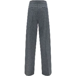 Gray Wool Casual Pants