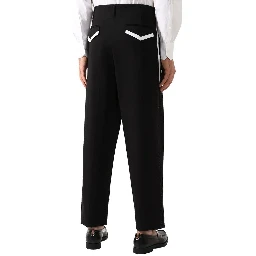 Black Cotton Casual Pants