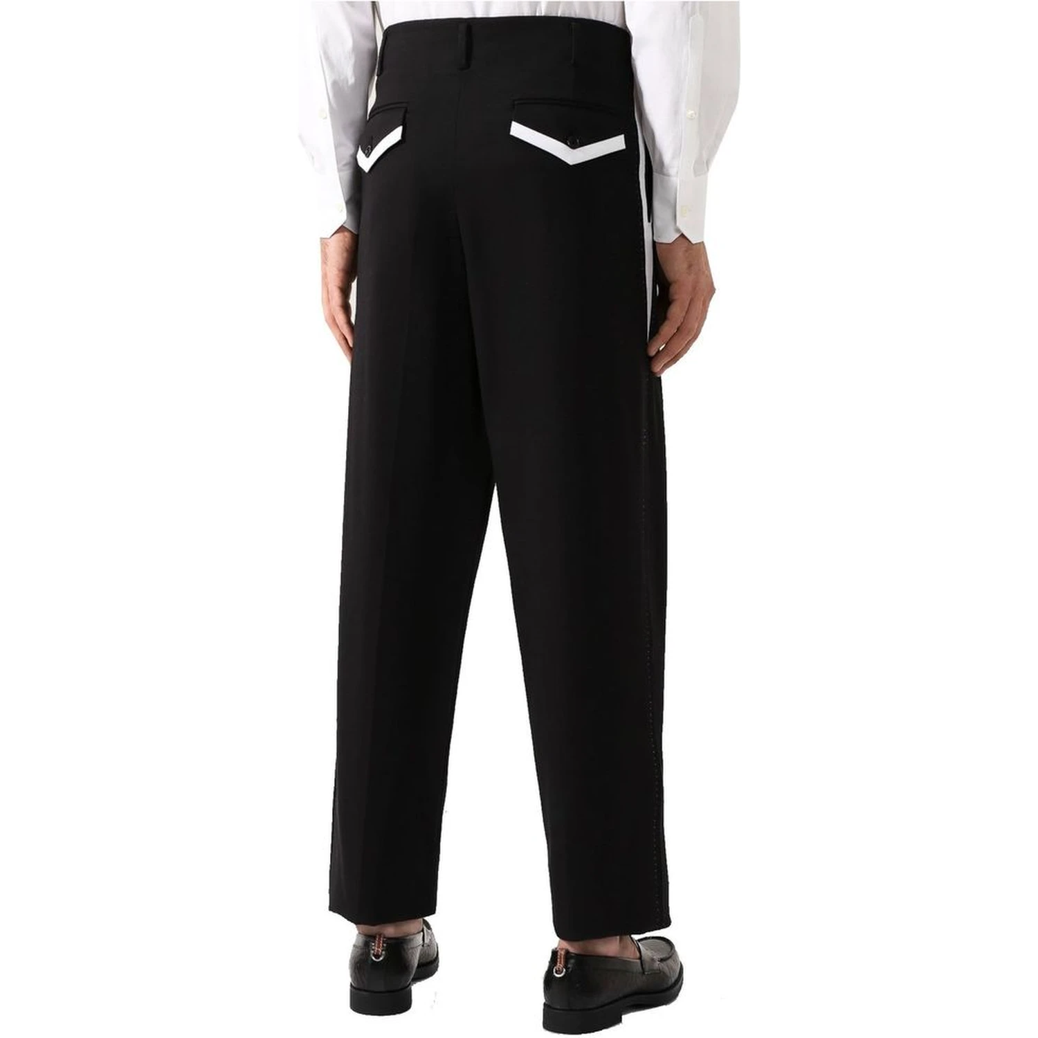 Black Cotton Casual Pants