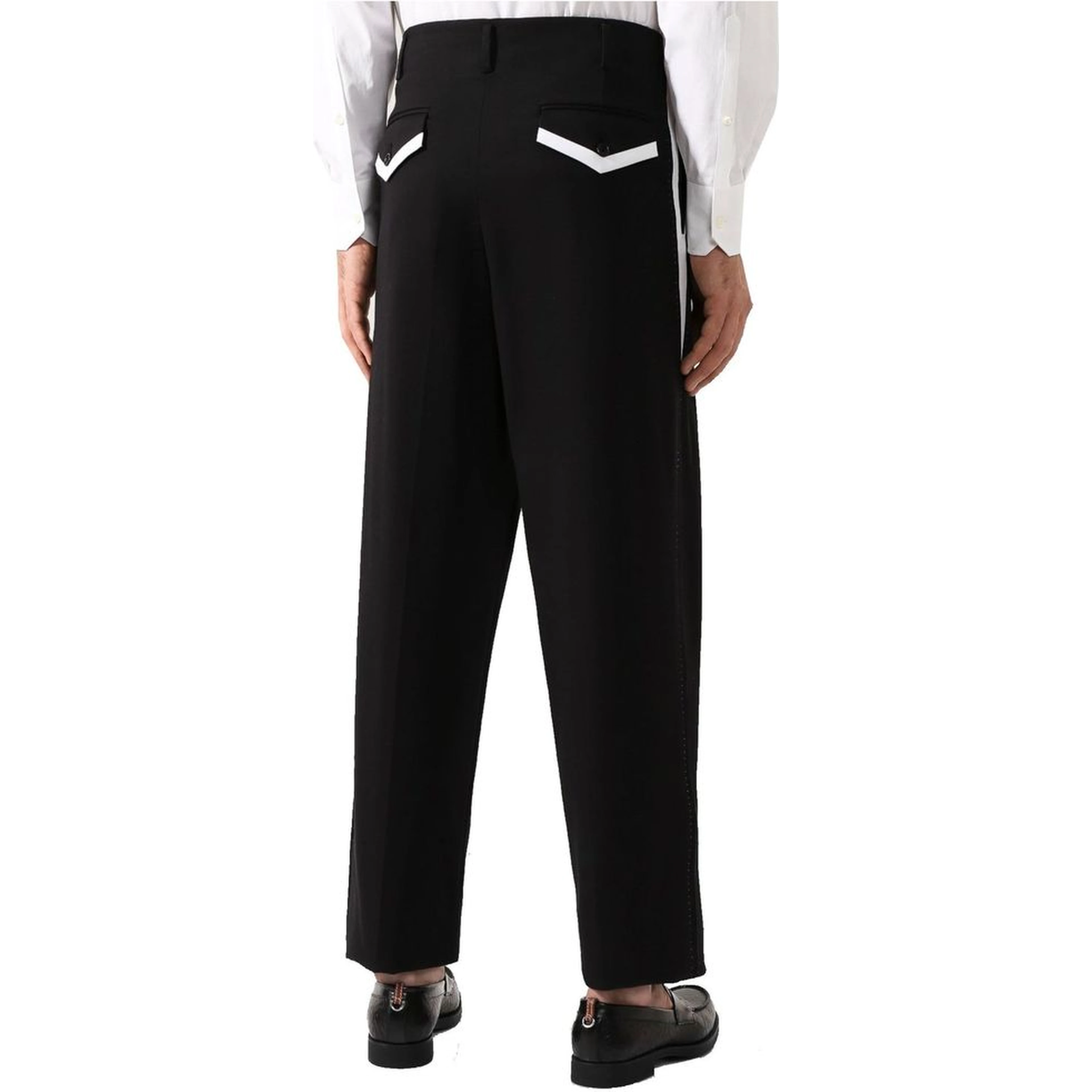 Black Cotton Casual Pants