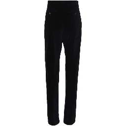 Black Cotton Casual Pants