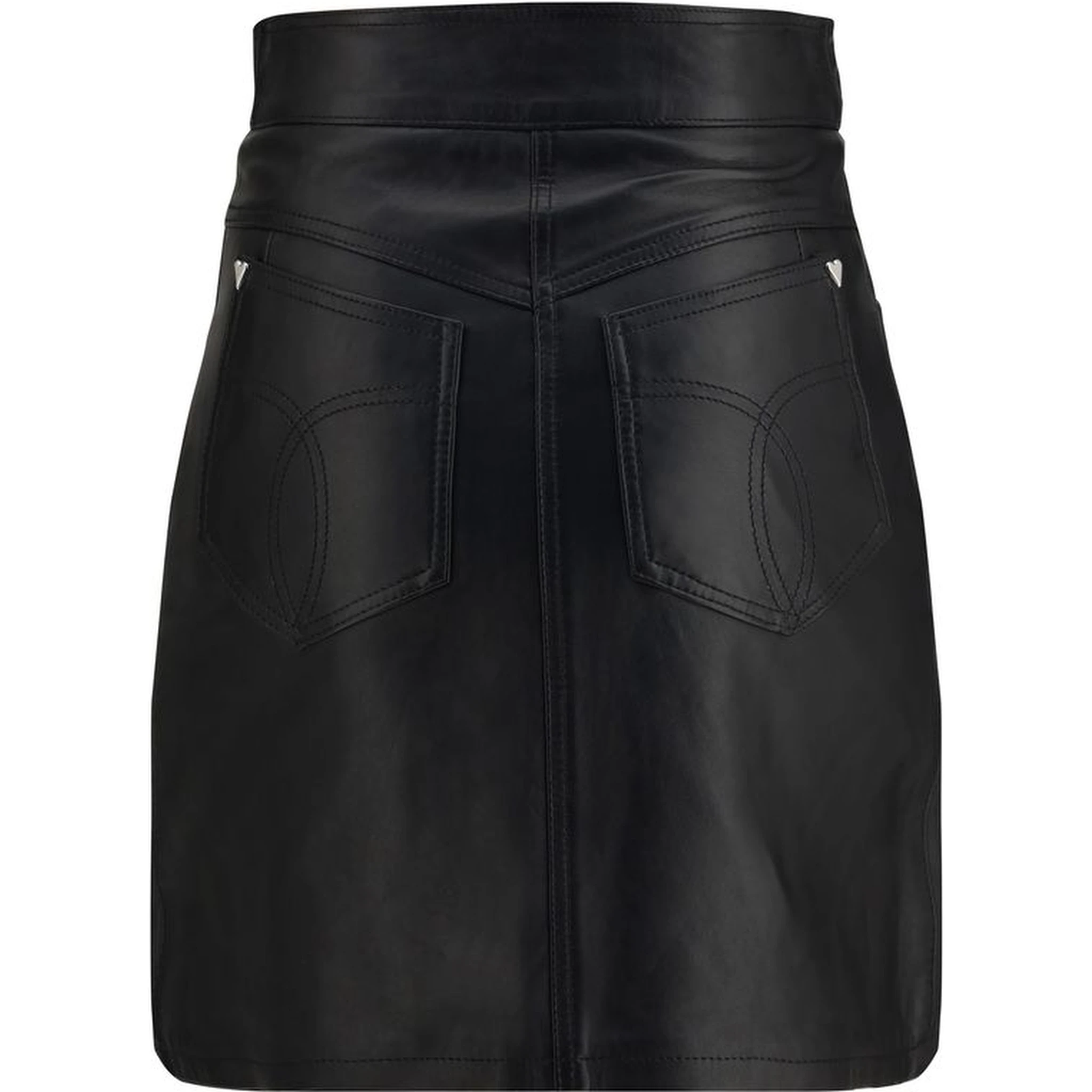 Black Lamb Leather Mini Skirt