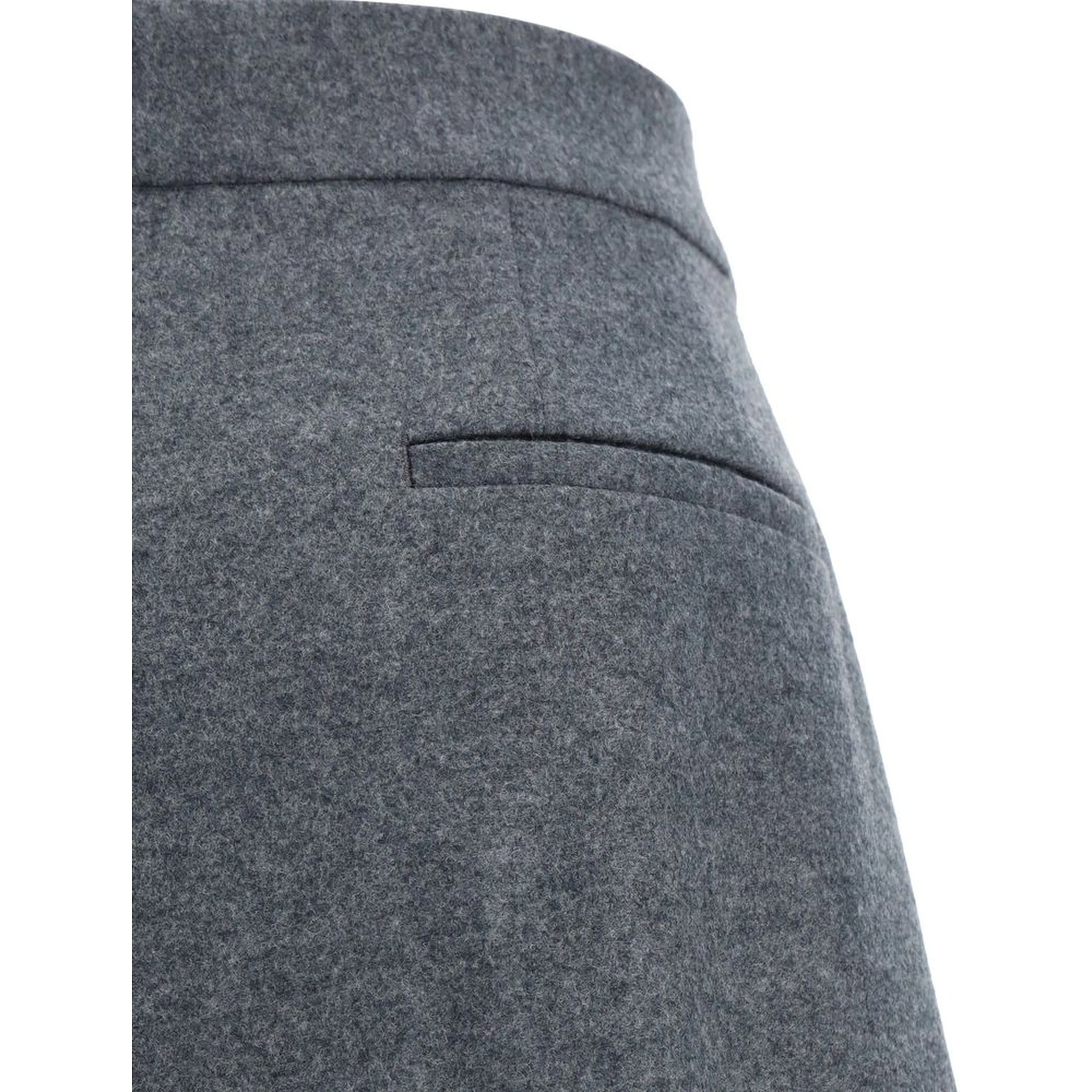 Gray Wool Casual Pants