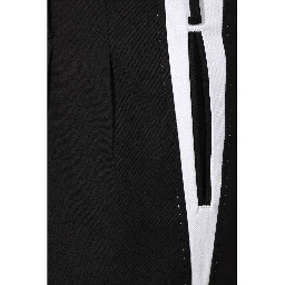 Black Cotton Casual Pants