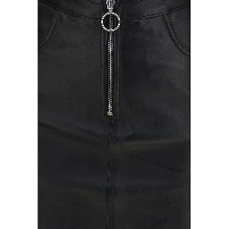 Black Lamb Leather Mini Skirt