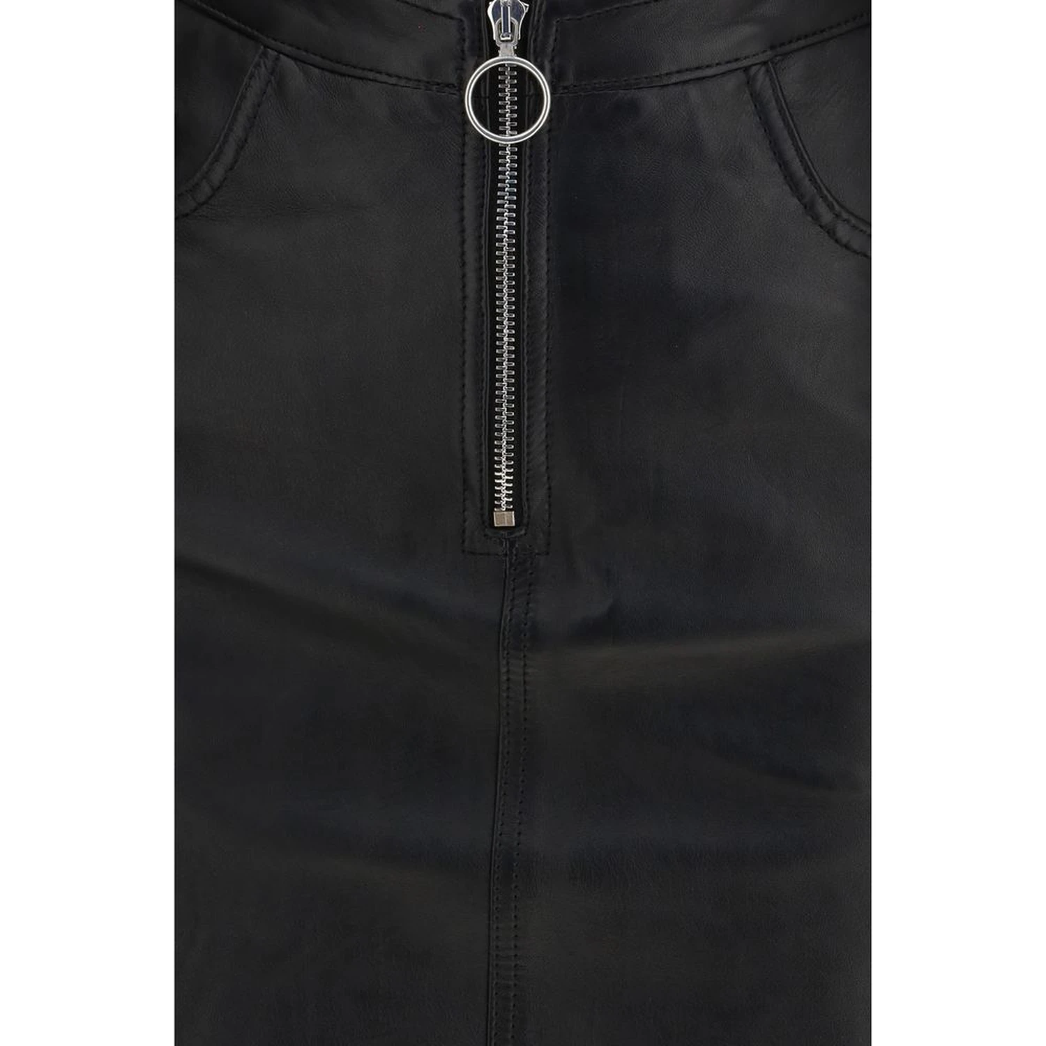 Black Lamb Leather Mini Skirt