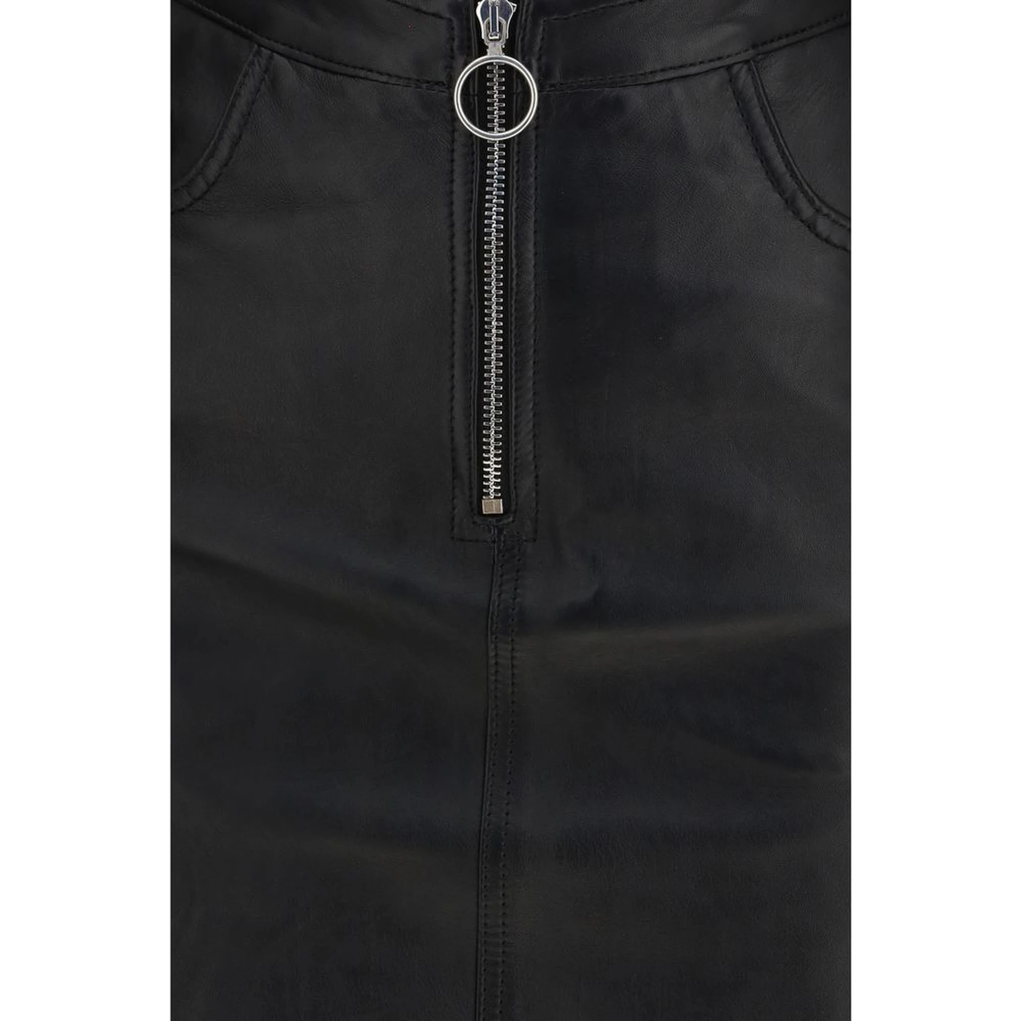 Black Lamb Leather Mini Skirt