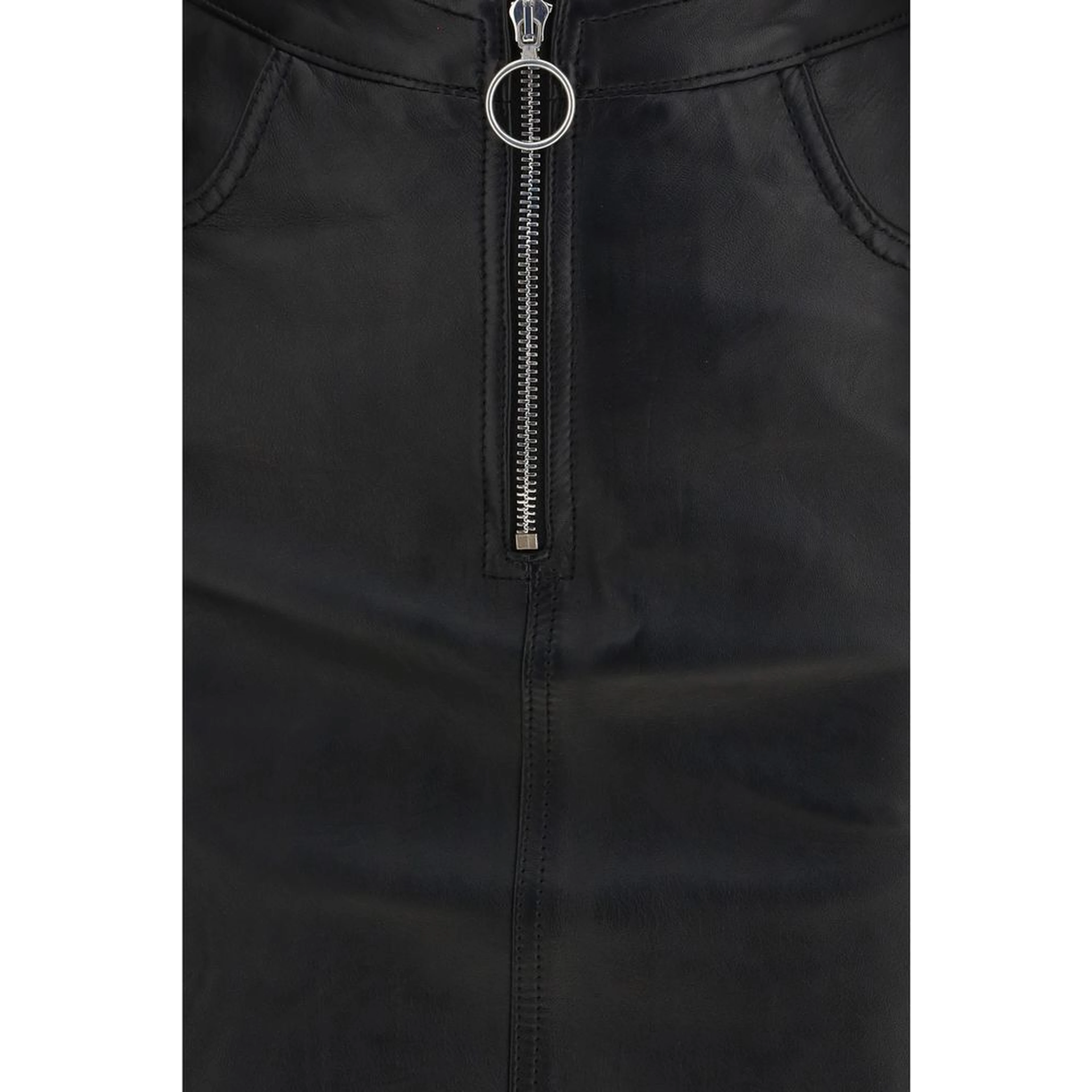 Black Lamb Leather Mini Skirt