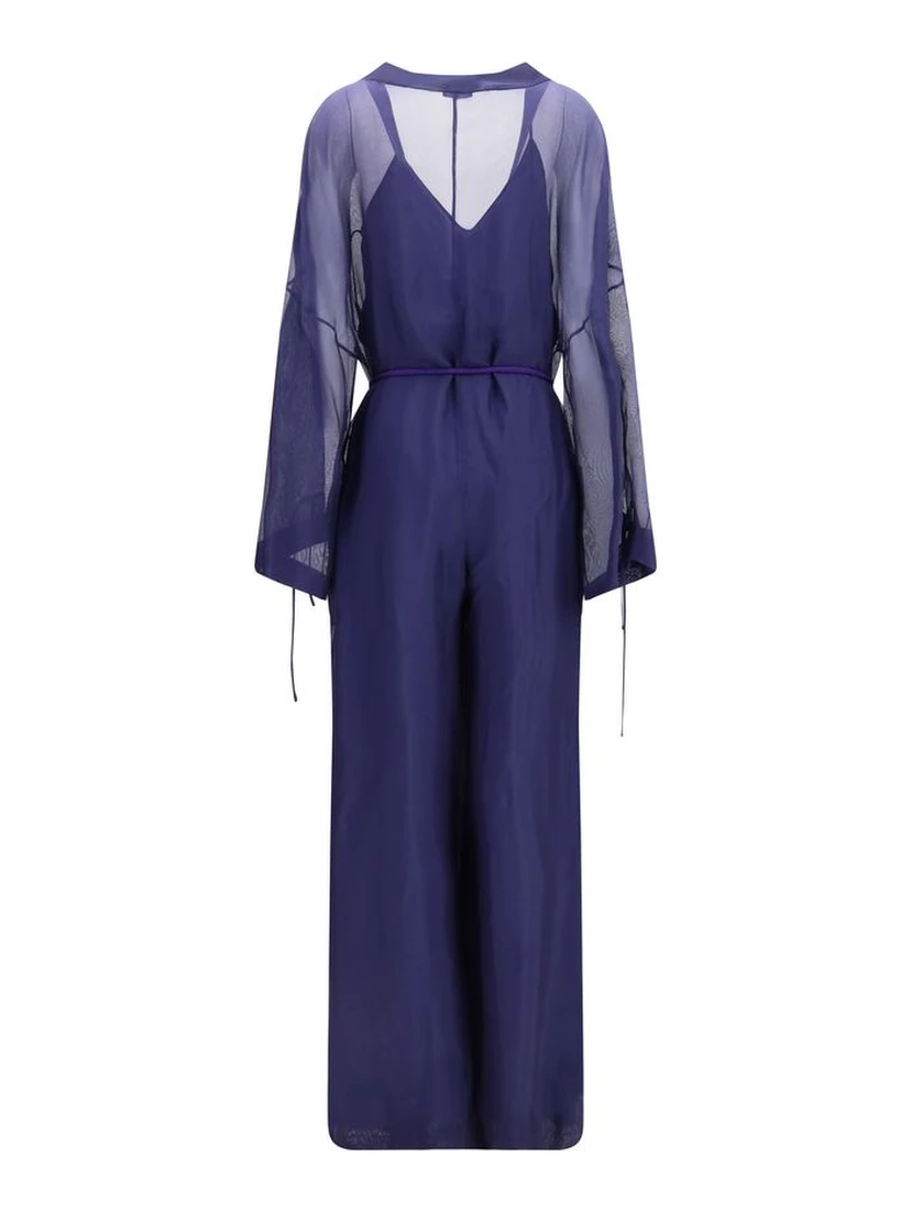 Blue Viscose Jumpsuit
