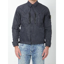 Navy blue nylon overshirt