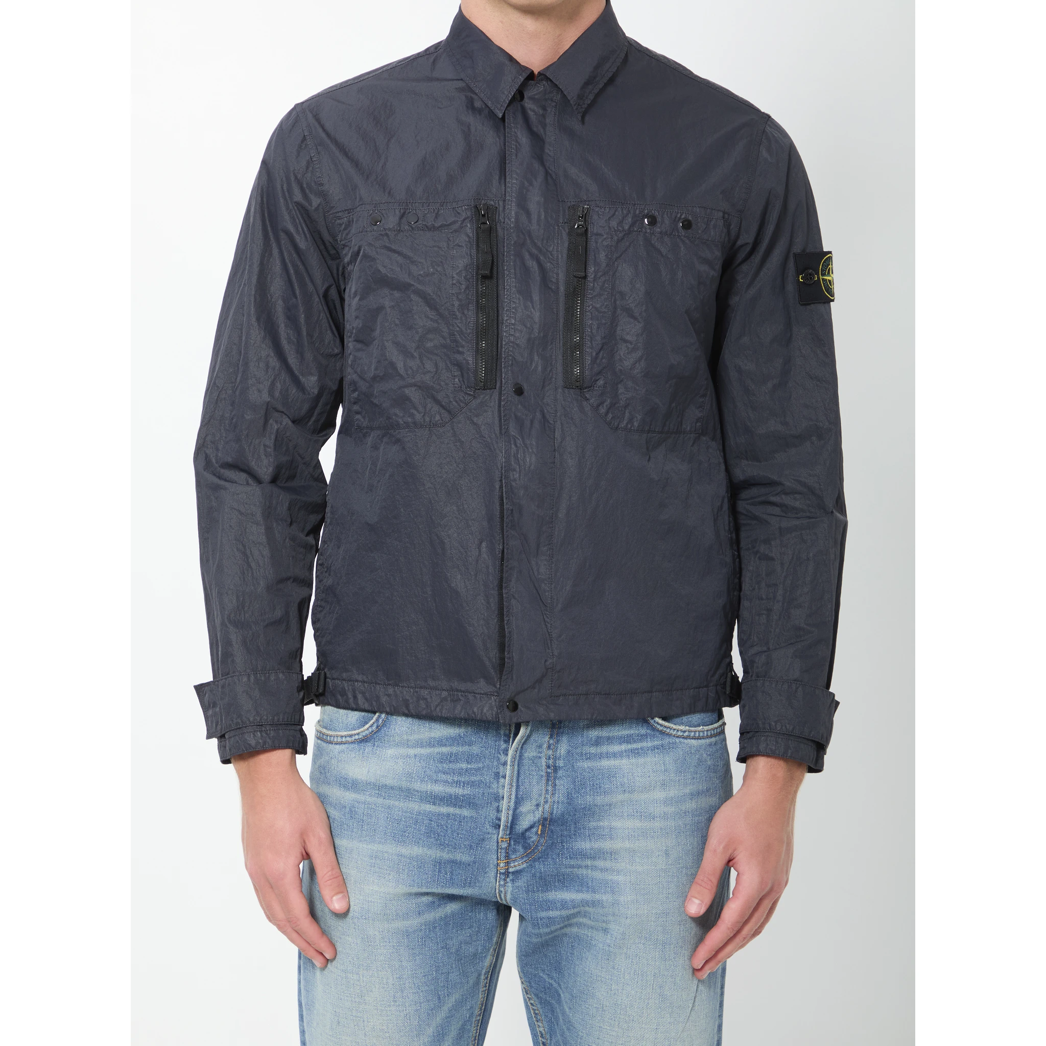 Navy blue nylon overshirt