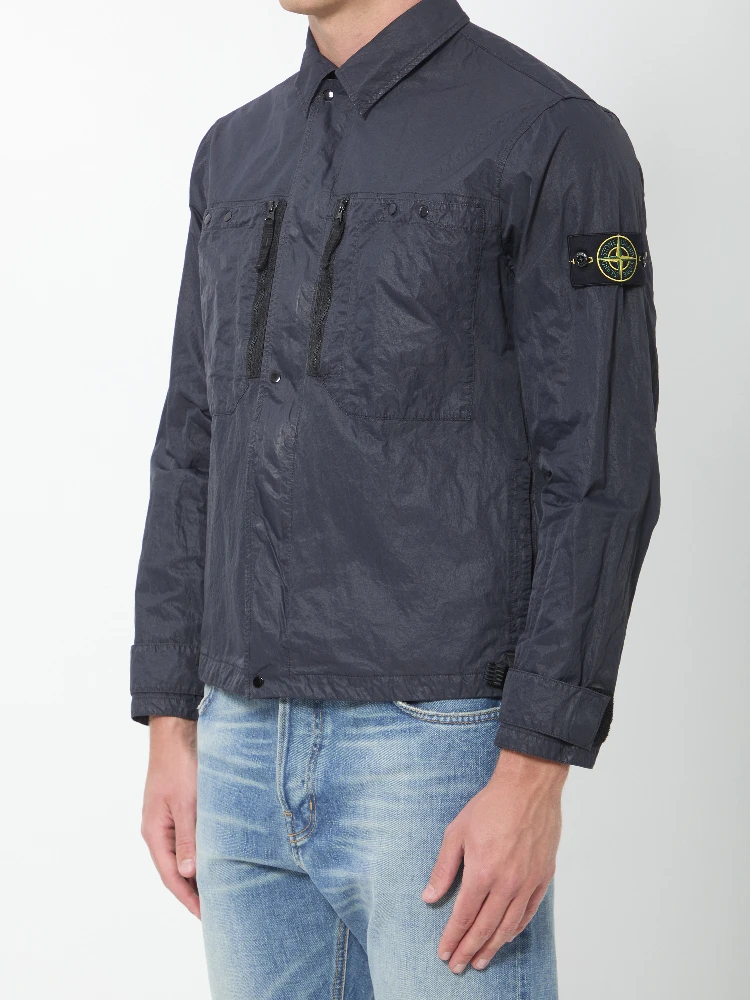 Navy blue nylon overshirt alternative