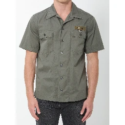 Military green cotton shirt
