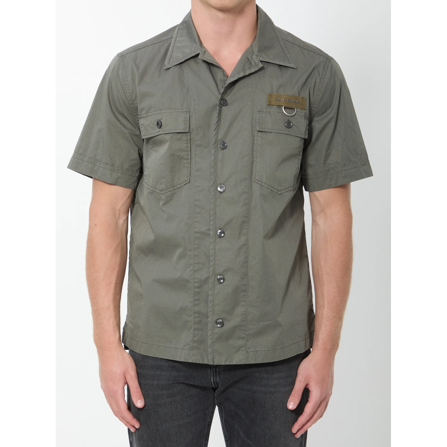 Military green cotton shirt