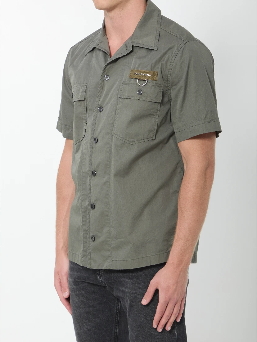 Military green cotton shirt