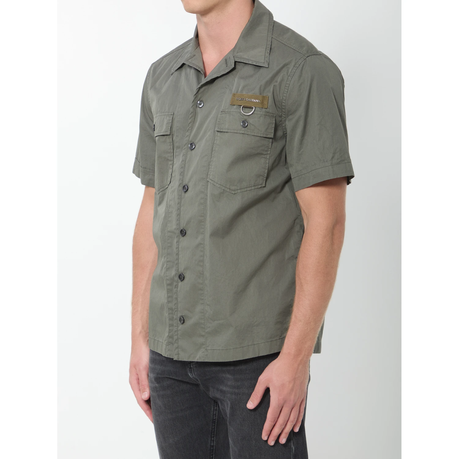 Military green cotton shirt