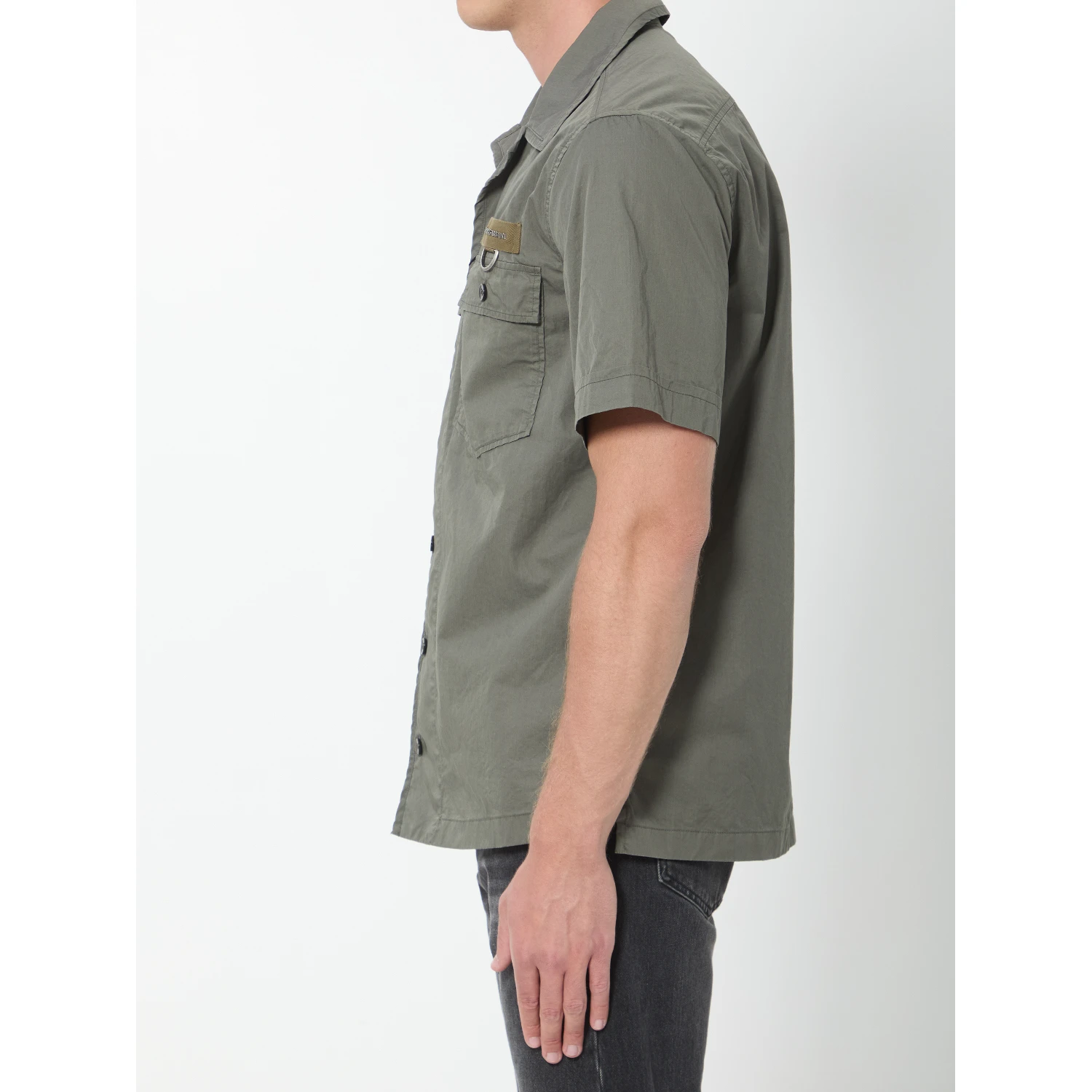 Military green cotton shirt