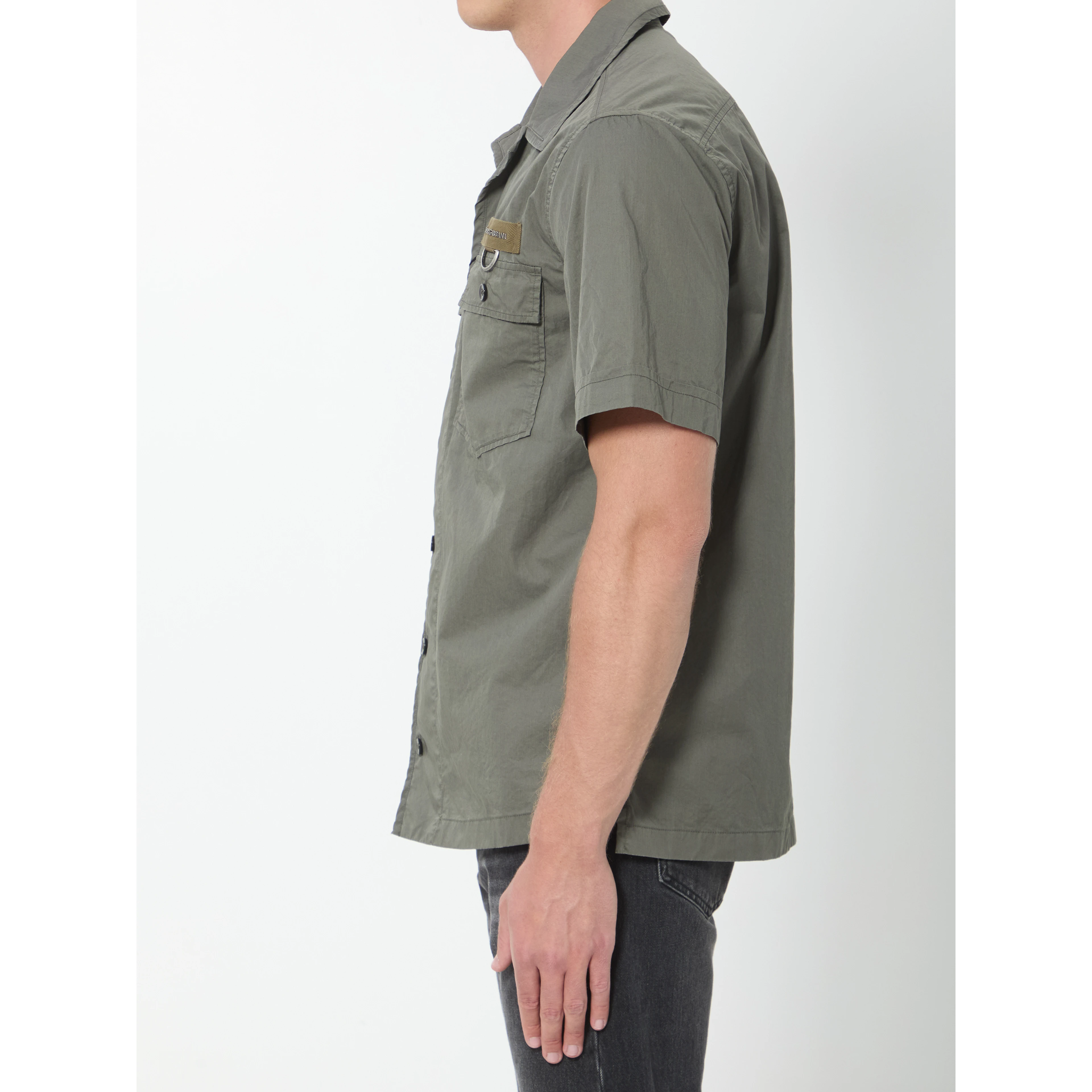 Military green cotton shirt