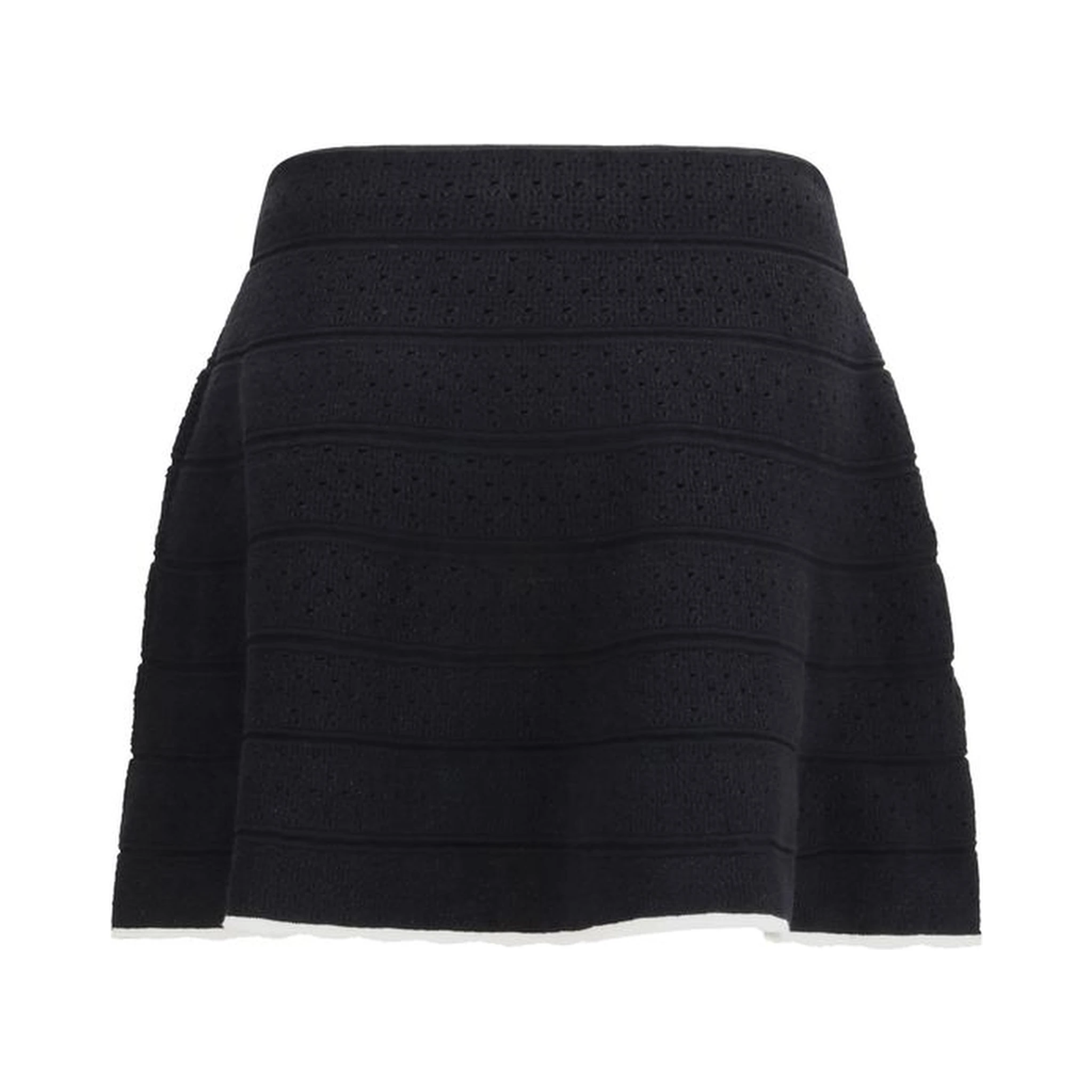 Black Cotton Mini Skirt