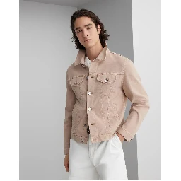 Beige Cotton Denim Jacket