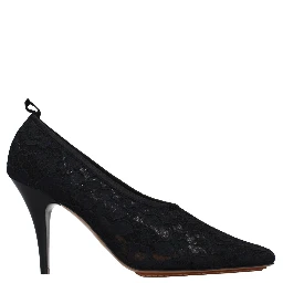 Black Fabric High Heel Pumps