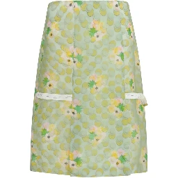 Multicolor Silk Midi Skirt