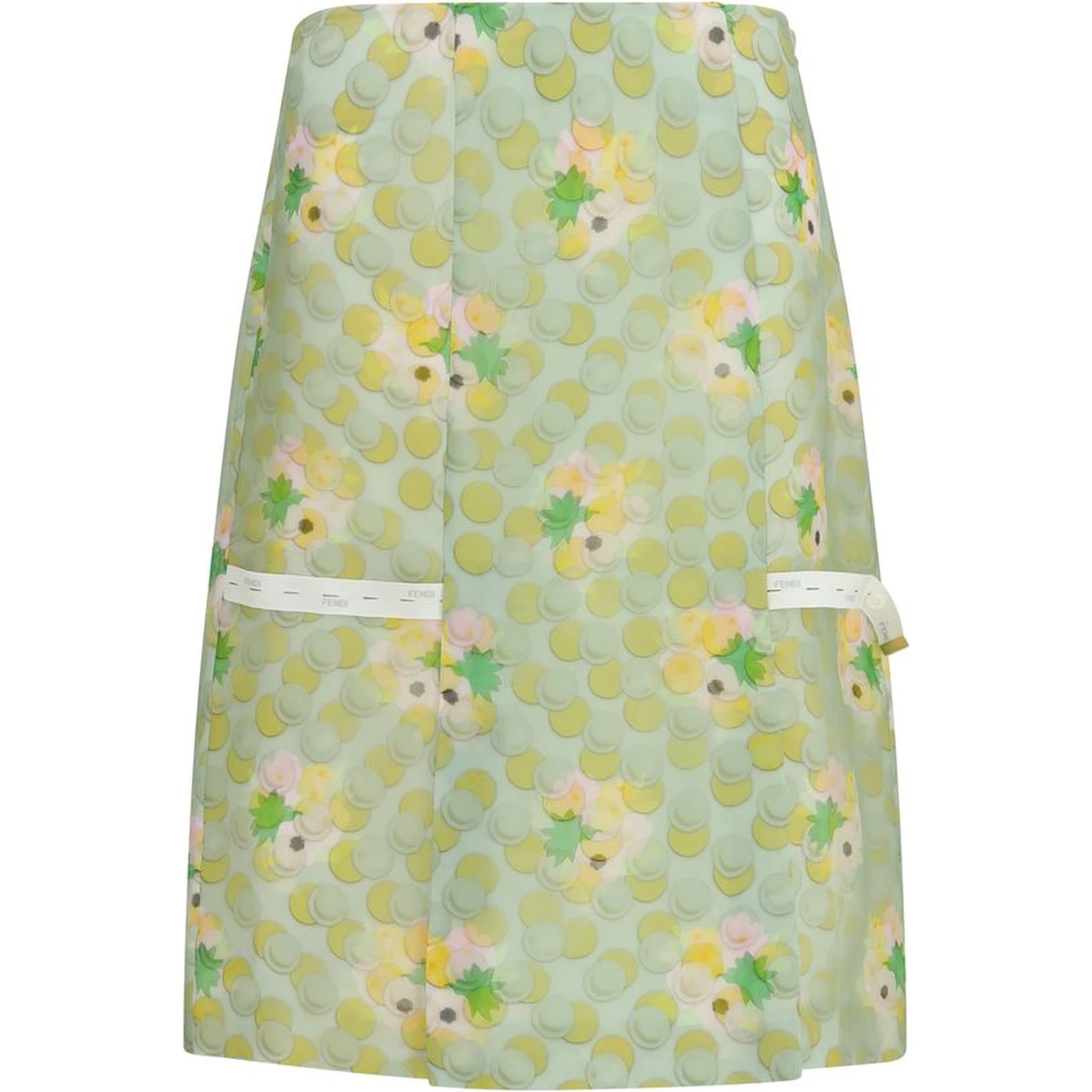 Multicolor Silk Midi Skirt