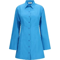 Blue Viscose Casual Dress