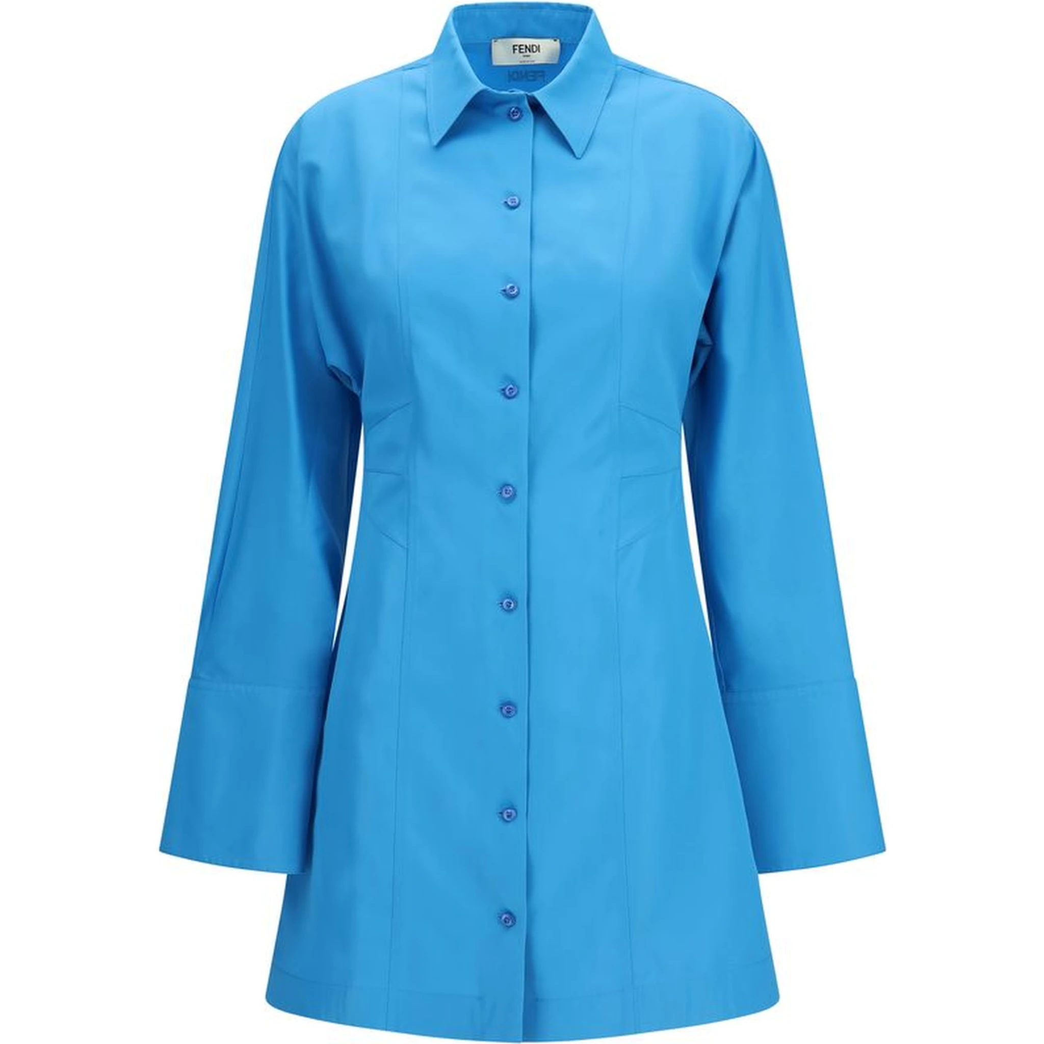 Blue Viscose Casual Dress