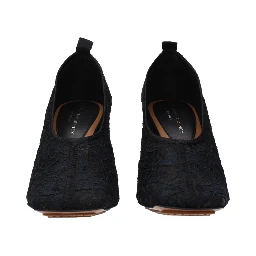 Black Fabric High Heel Pumps