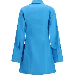 Blue Viscose Casual Dress