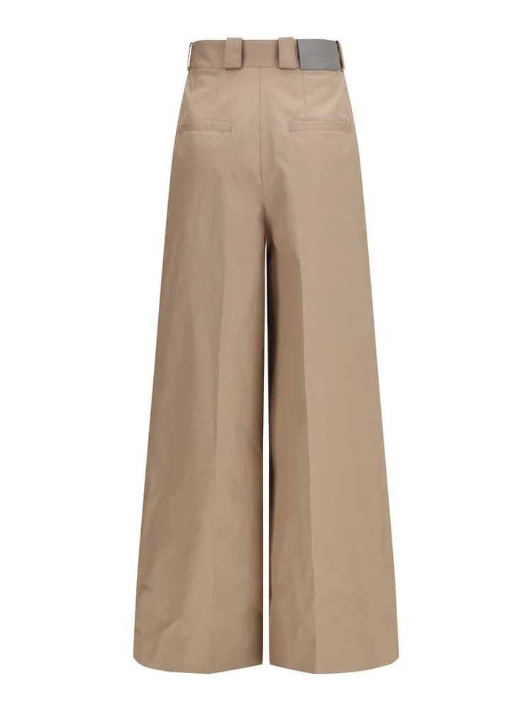Beige Cotton Flared Pants alternative