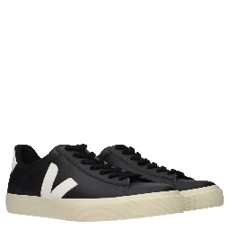 Black Leather Low Top Sneakers