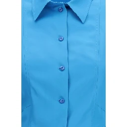 Blue Viscose Casual Dress
