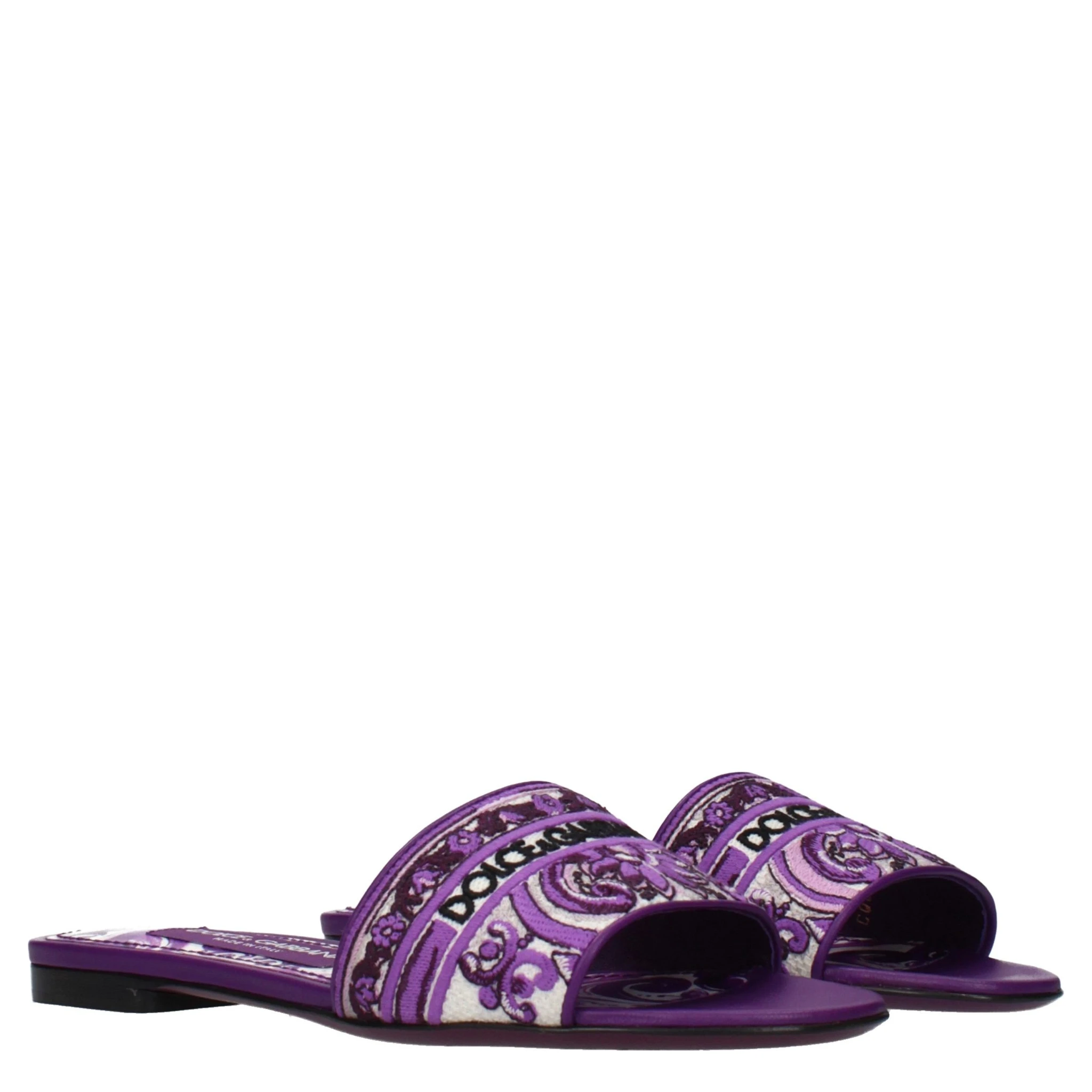 Purple Fabric Slippers