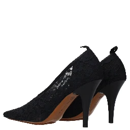 Black Fabric High Heel Pumps