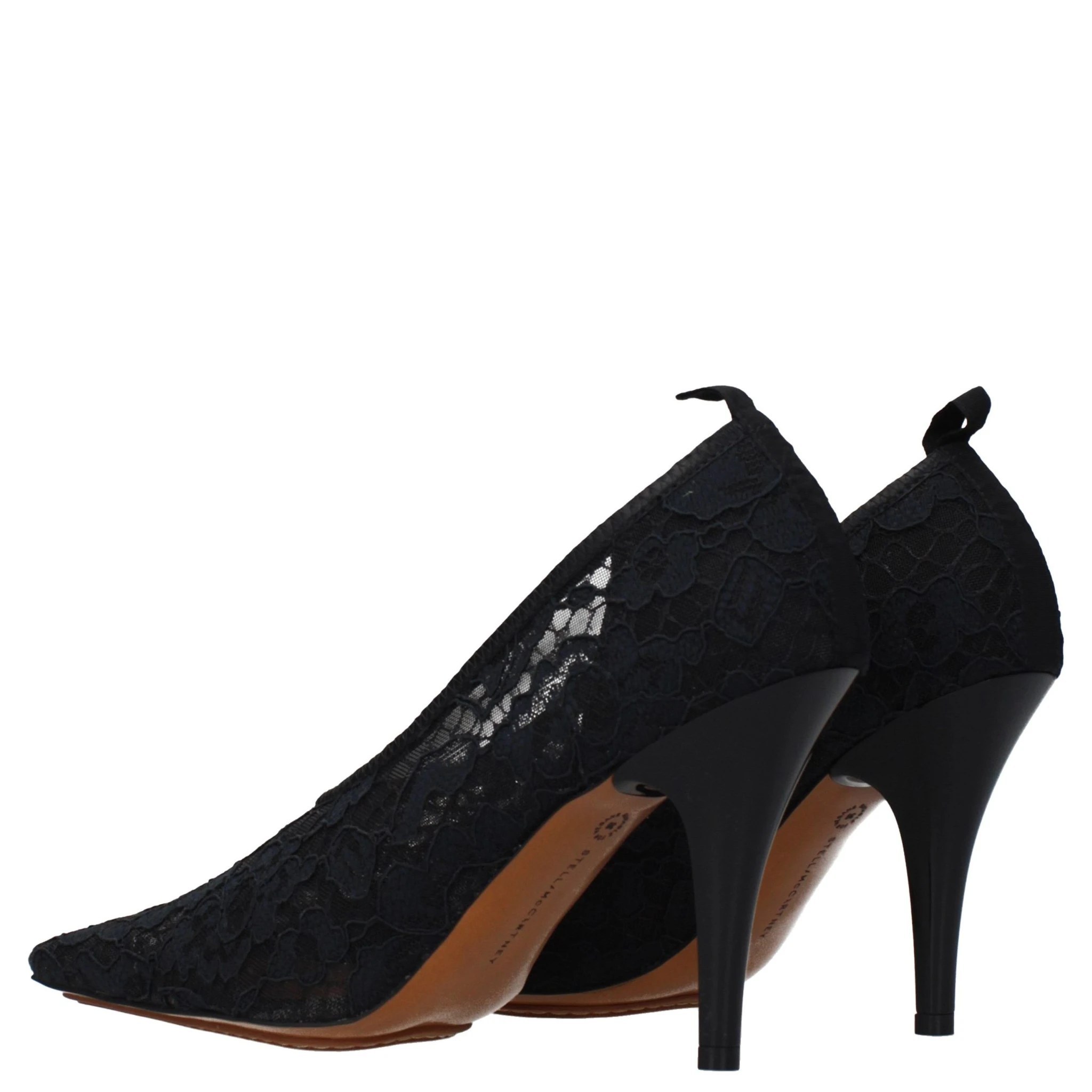 Black Fabric High Heel Pumps