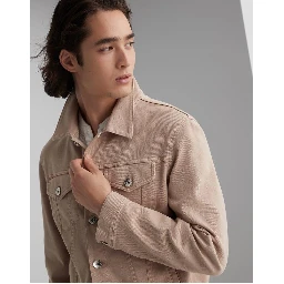 Beige Cotton Denim Jacket