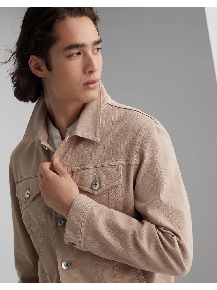 Beige Cotton Denim Jacket alternative