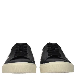 Black Leather Low Top Sneakers