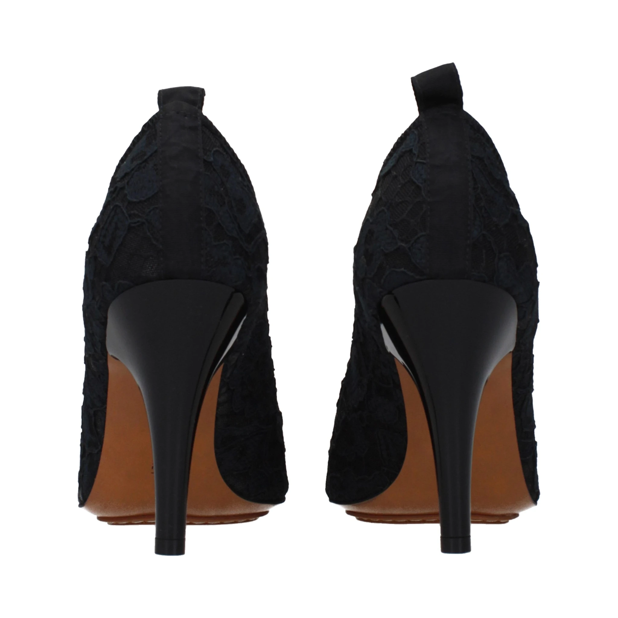 Black Fabric High Heel Pumps