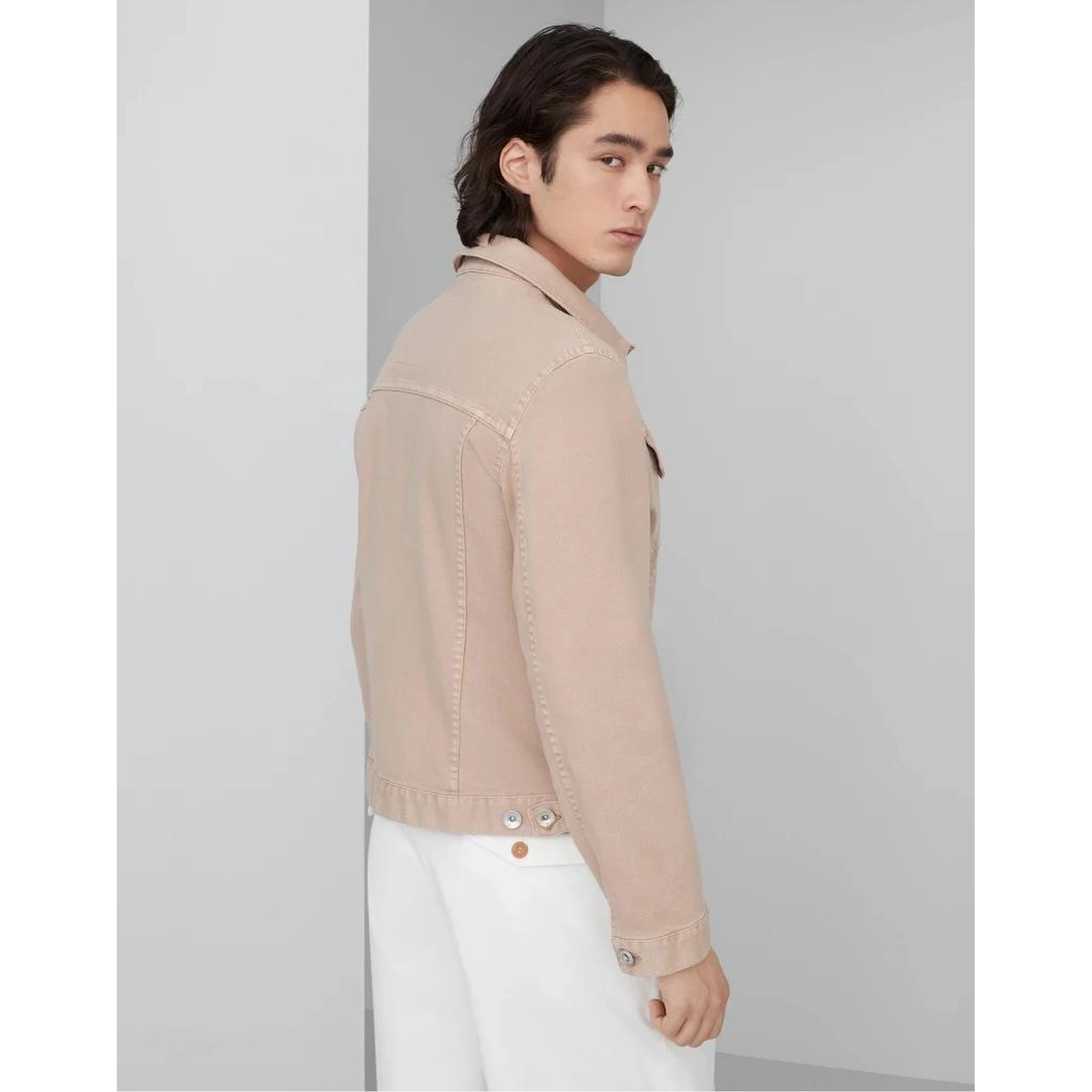 Beige Cotton Denim Jacket