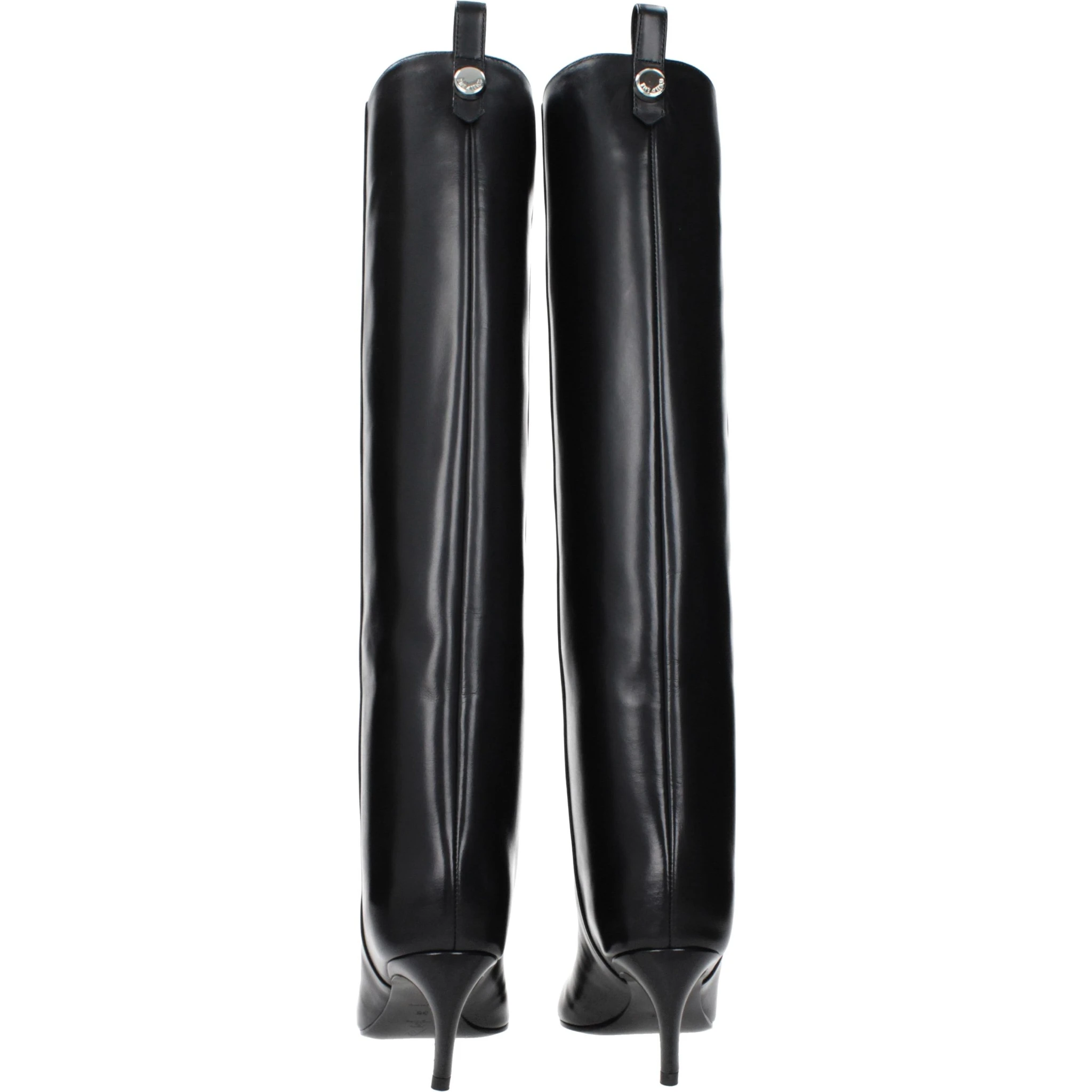 Black Leather High Heel Boots