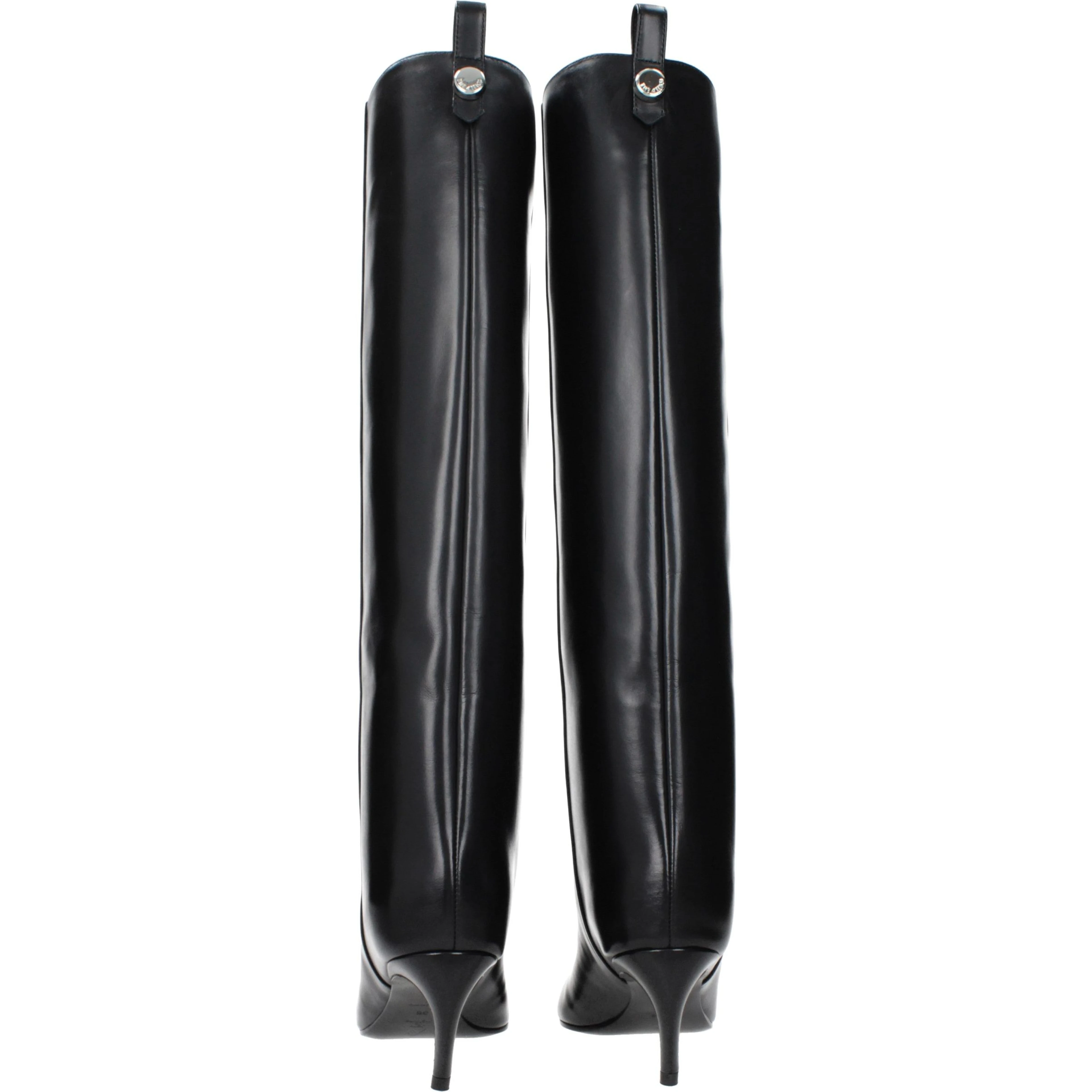 Black Leather High Heel Boots