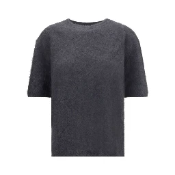 Grey Cashmere Short Sleeve Sweater