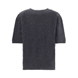 Grey Cashmere Short Sleeve Sweater
